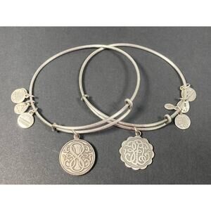 Pair Of ALEX AND ANI "Energy" Charm Bracelets Made In USA Silver